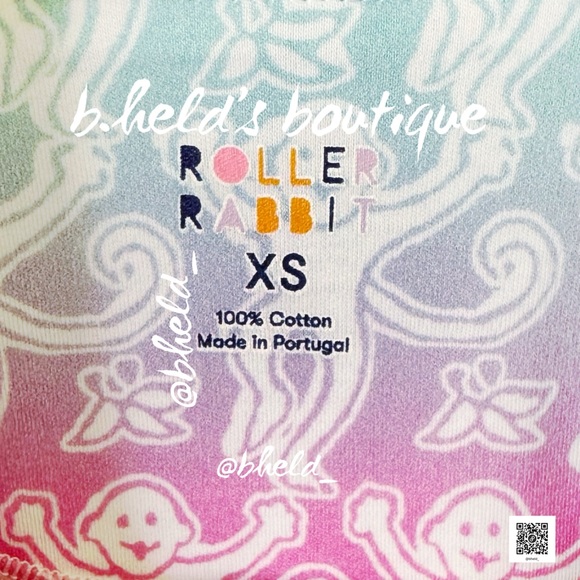 Roller Rabbit Ombre Monkey Polo Pajamas in Multi Cotton Candy Skies Size XS NWT - Picture 9 of 17